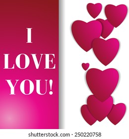 Valentines day. Abstract paper hearts. Love. Valentine background with hearts