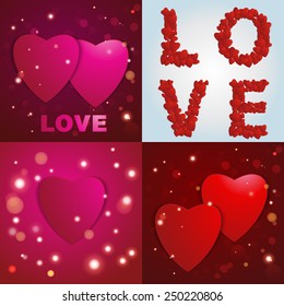 Valentines day. Abstract paper hearts. Love. Valentine background with hearts