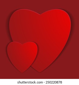 Valentines day. Abstract paper hearts. Love. Valentine background with hearts