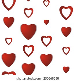 Valentines day. Abstract paper hearts. Love. Valentine background with hearts. Seamless pattern