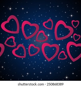 Valentines day. Abstract paper hearts. Love. Valentine background with hearts. Seamless pattern