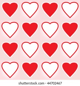 Valentine's day abstract seamless background with hearts. Vector illustration.