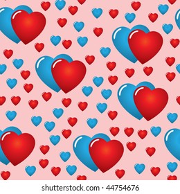 Valentine's day abstract seamless background with hearts. Vector illustration.