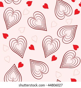 Valentine's day abstract seamless background with hearts. Vector illustration.