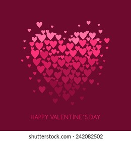 Valentine's Day abstract vector background with hearts