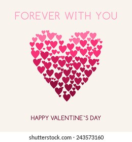 Valentine's Day abstract vector background with hearts