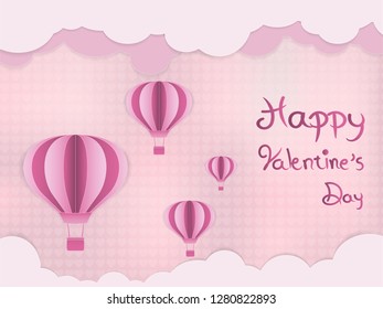 Valentine's day with air balloon on the sky
