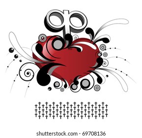 Valentine's Day.  Aloe serdtses crown and floral motif