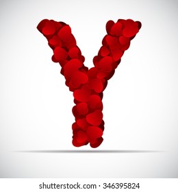 Valentine`s Day Alphabet of Hearts Vector Illustration EPS10