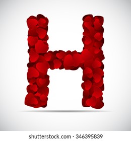 Valentine`s Day Alphabet of Hearts Vector Illustration EPS10