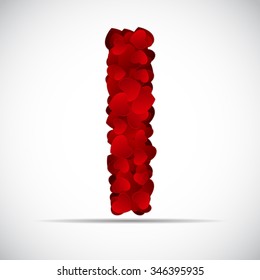 Valentine`s Day Alphabet of Hearts Vector Illustration EPS10