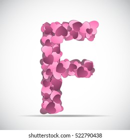 Valentine`s Day Alphabet of Hearts Vector Illustration EPS10