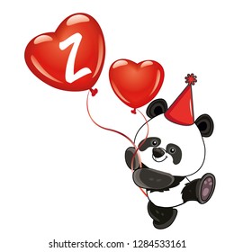Valentine's day alphabet with red balloon, Z
