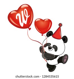 Valentine's day alphabet with red balloon, W