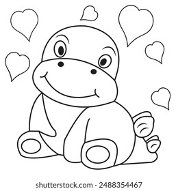 Valentine's Day animal Coloring Pages for Kids