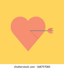 Valentines day, archery color icon suitable for info graphics, websites and print media. Vector, flat icon, clip art.