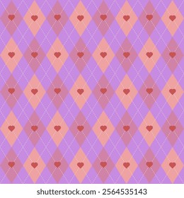 Valentine's day Argile Seamless Pattern with repeating Hearts. Digital paper. Scrapbook paper.