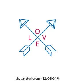 Valentine's day, arrows, love icon. Can be used for web, logo, mobile app, UI, UX on white background