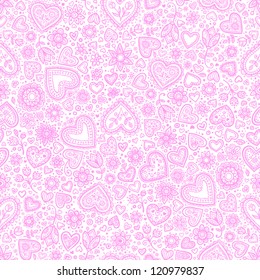 Valentine's day artistic vintage hearts vector seamless pattern