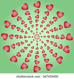 Valentines day backdrop. Valentines day background with heart. Wallpaper on Valentines day with heart. Art backdrop for Valentines day. Perspective background Valentines day.