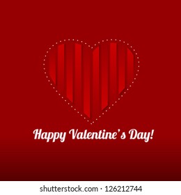 Valentine's day background with 3d heart composition. Vector illustration.