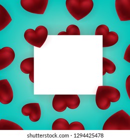 Valentine's day background. 3d heart shaped balloons, love day