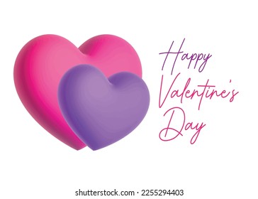 Antecedentes del día de San Valentín con diseño de corazón 3D y tipografía de feliz día de San Valentín texto . Ilustración vectorial. Papel de escritorio, volantes, invitación, carteles, folleto, pancartas. 