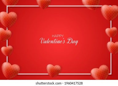 Antecedentes del día de San Valentín con globos de amor 3d