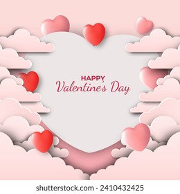 Valentinstag Hintergrund. 3d Liebe, für Banner oder Grußkarte. Vektorgrafik