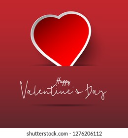 Valentines day background with 3d paper cut heart shape Vector illustration. Wallpaper, flyers, invitation, posters, brochure, banners on red background.