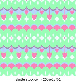Antecedentes del día de San Valentín, Resumen de un patrón impecable con corazones. Tarjeta de felicitación de plantilla, banner de invitación y publicidad, folleto. Bonitas tarjetas de San Valentín. Papel de envolver por el momento.