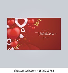 Valentines day  background with balloons heart pattern. Vector illustration. Wallpaper, flyers, invitation, posters, brochure, banners.
