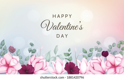 Valentine's day background with beautiful floral