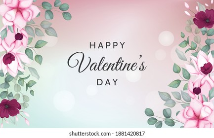 Valentine's day background with beautiful floral