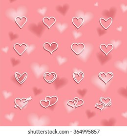 Valentine's day background with beautiful hearts