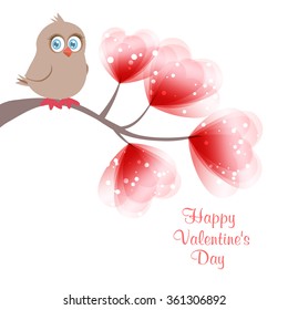 Valentine's Day background with bird