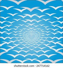 valentine's day background with birds. vector