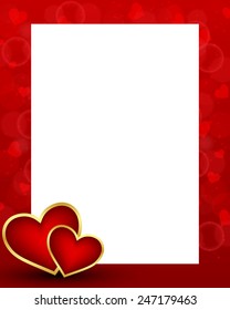 Valentine's day background with blank card