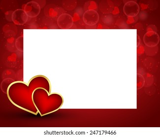 Valentine's day background with blank card