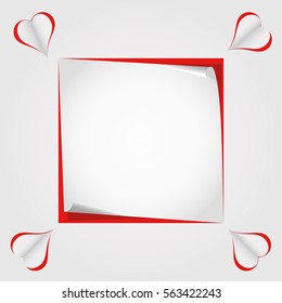 Valentine's Day background with a blank sheet of paper