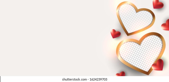Valentine's Day background with a blank template for photo.