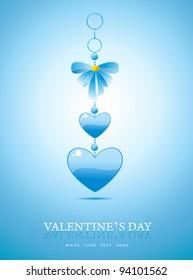 Valentines day background with blue heart
