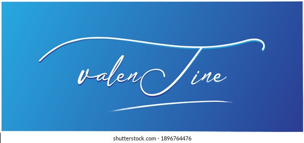 Fondo del día de San Valentín con fondo azul y tipografía.