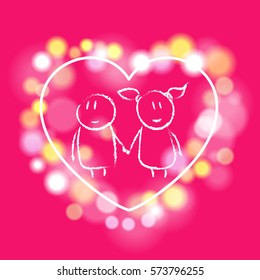 Valentines day background with blur Hearts. For flyers, invitation, posters, brochure, banners.