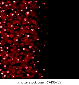 Valentine's Day background with blurry hearts, illustration