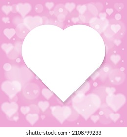 Valentinstag Hintergrund mit Bokeh-Licht und Herz-Design. - Vektorgrafik.