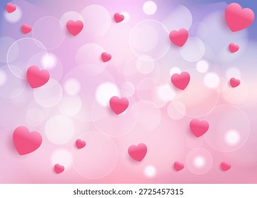 Fondo del día de San Valentín con diseño de luces bokeh.