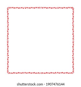 Valentines Day Background . Border frame with hearts . vector illustration