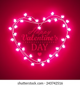 Valentine`s day background with bright lights