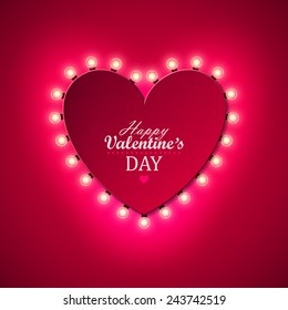 Valentine`s day background with bright lights